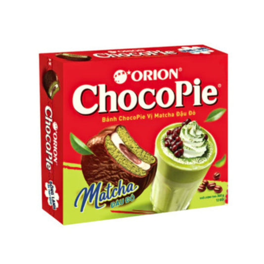 ChocoPie Green Tea Flavor Cakes with Red Bean Filling
